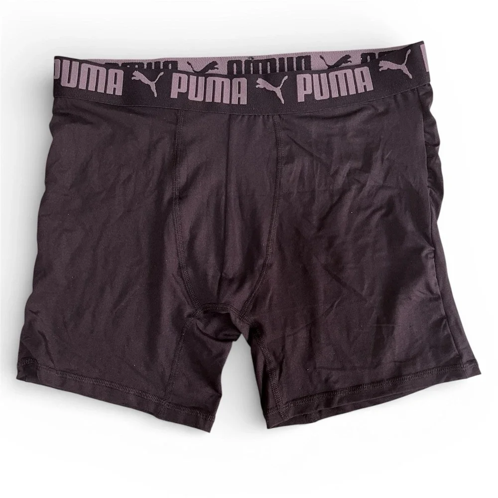 PUMA Men's‎ Boxer Briefs 4-Pack Athletic Fit  Stretch Cooling Underwear Size M